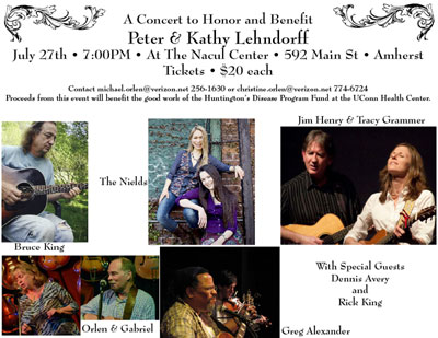 Concert to HOnor Peter & Kathy Lehndorff, July 27 at the Nacul Center