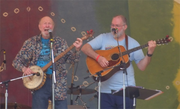Pete Seeger and Lorre Wyatt at Clearwater 2013